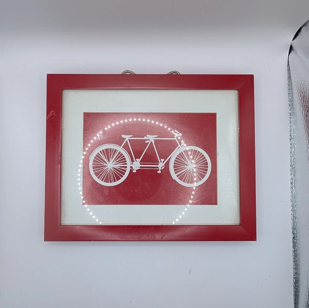 Modern Red Bicycle Art with White Frame